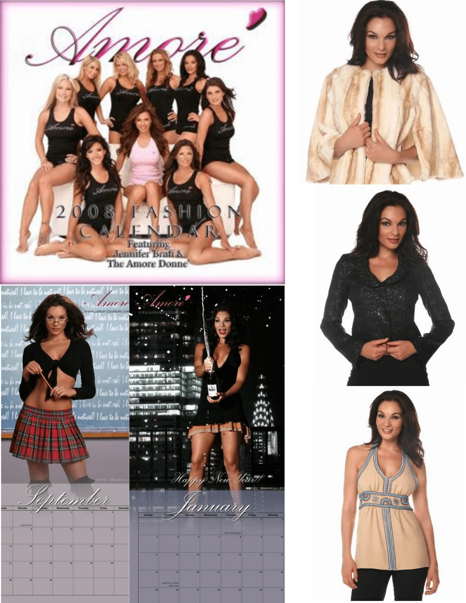 Modeling collage: Amore calendar and fashion catalog photographs