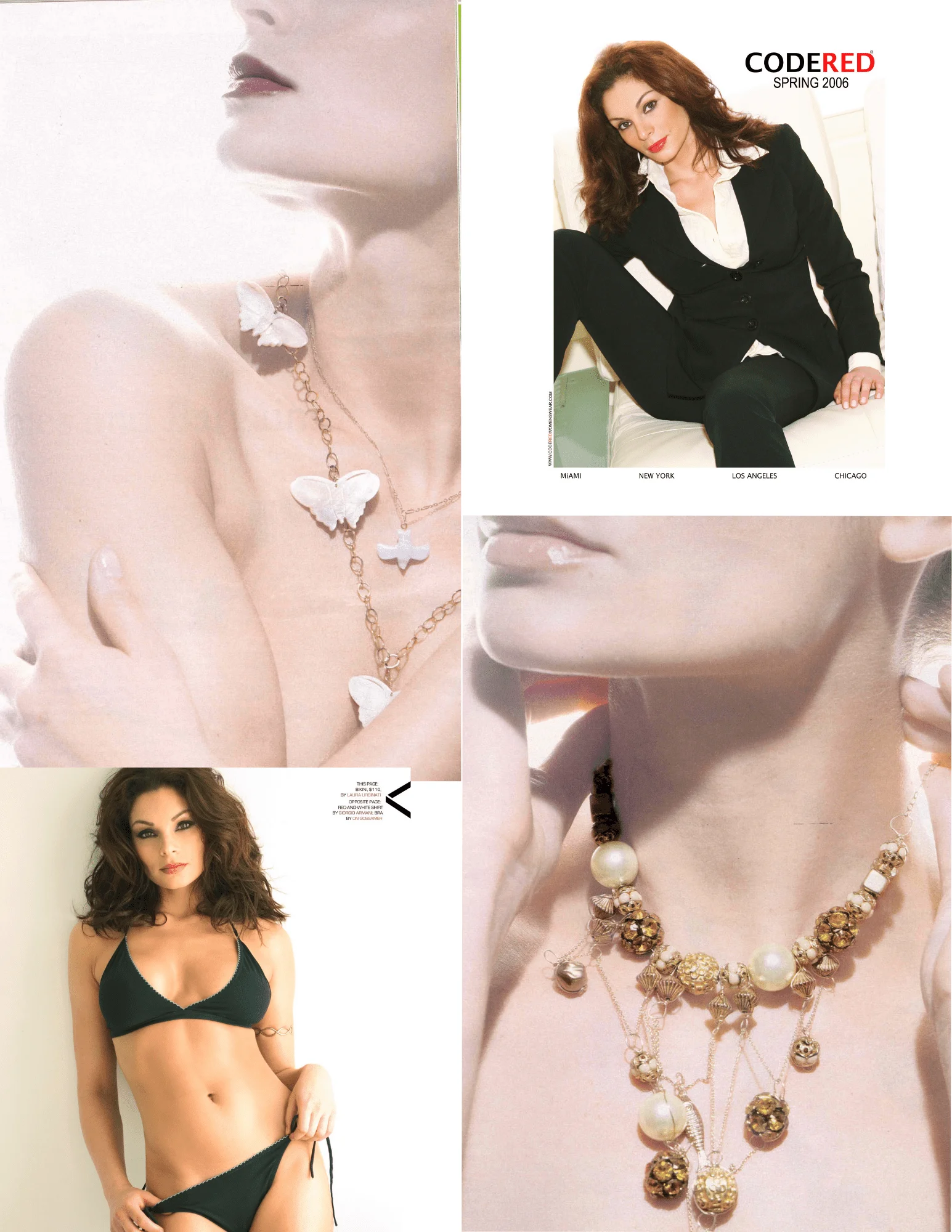 Modeling collage: jewelry and fashion print advertisements