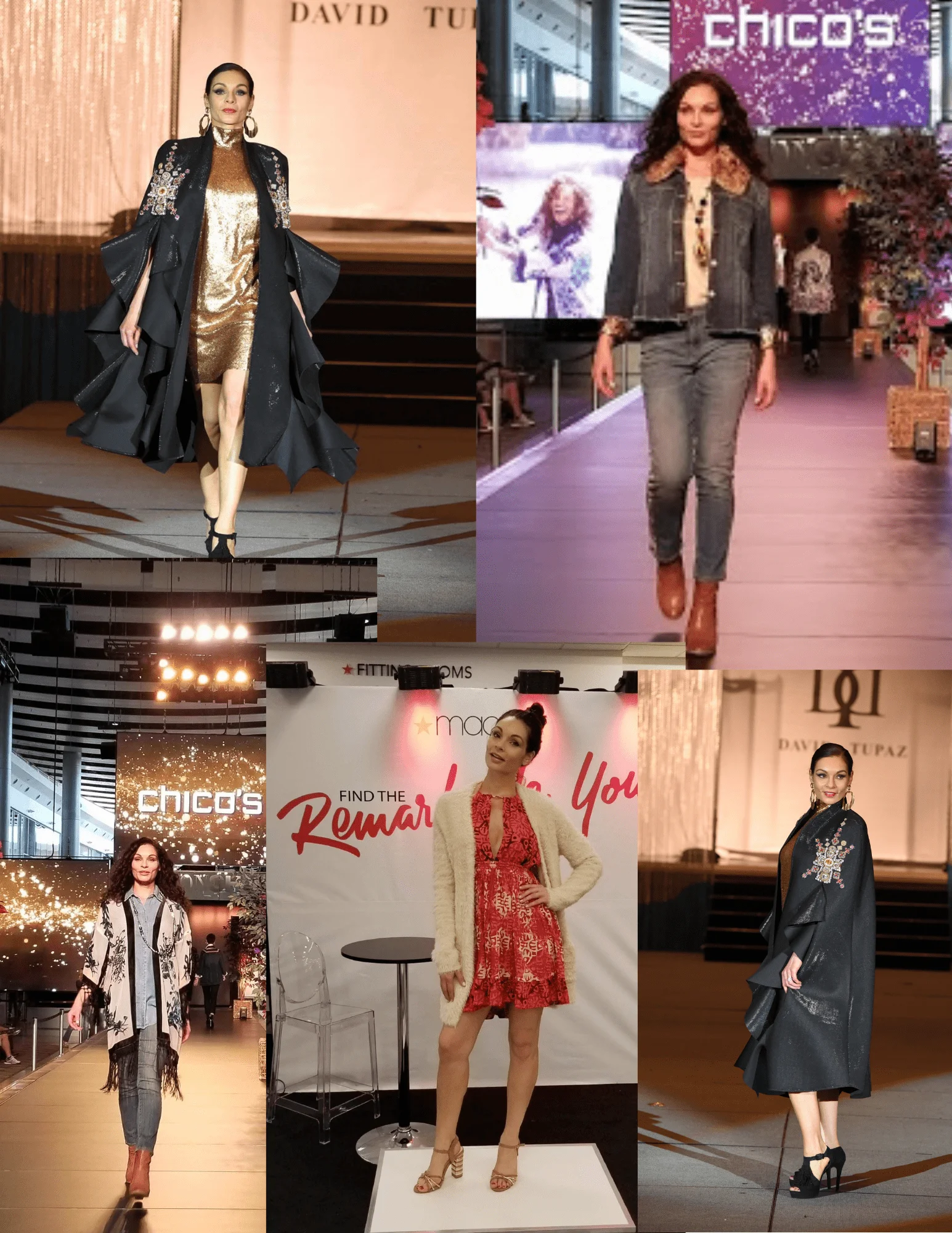 Modeling collage: runway shows