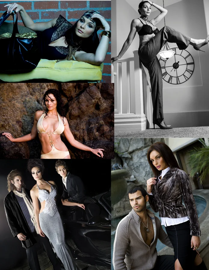Modeling collage: editorial fashion photographs