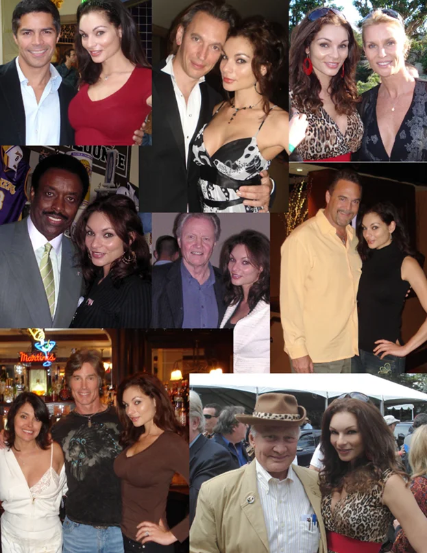 Collage of Makayla Léone with guests at Hollywood events