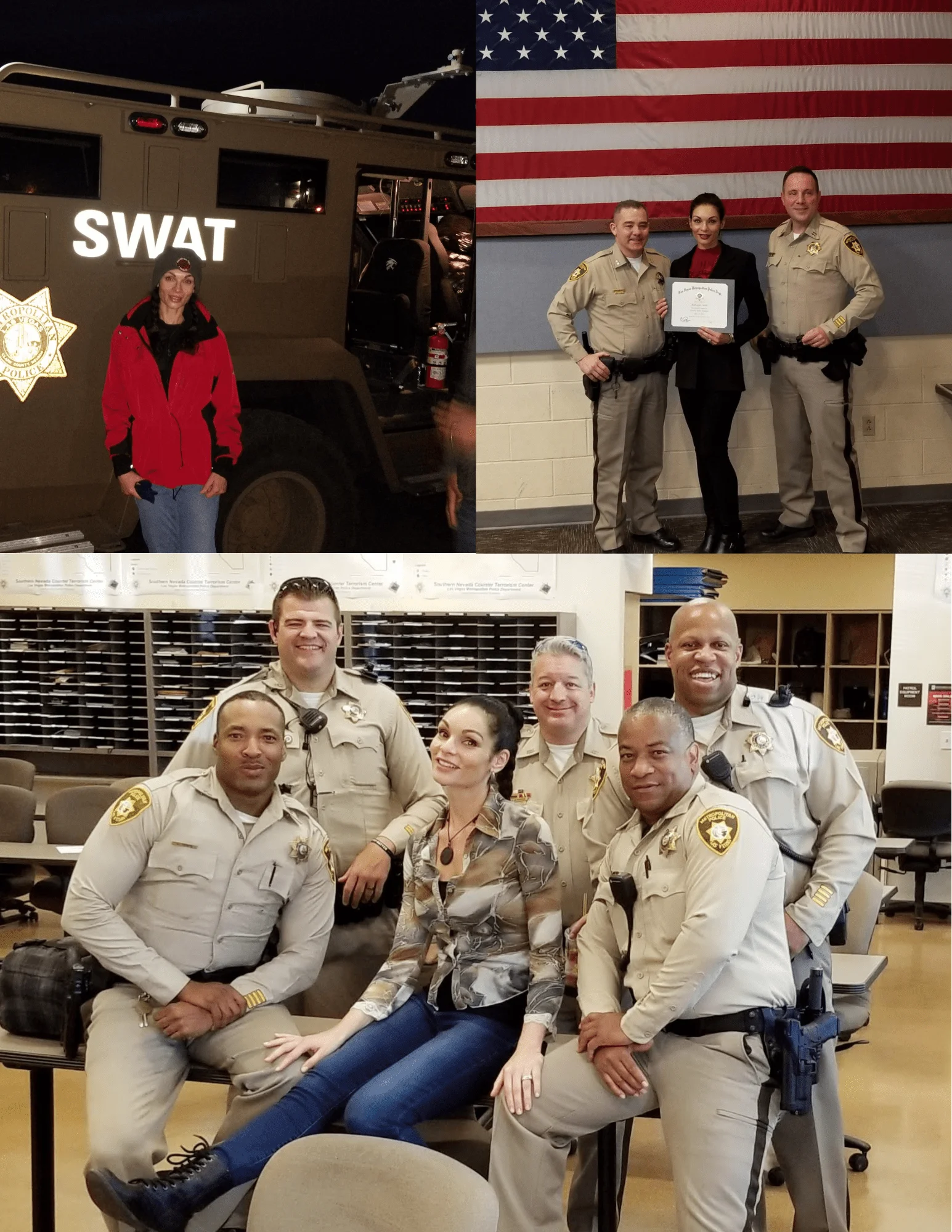 Collage of Makayla Léone with sheriff's officers at a Citizens Police Academy