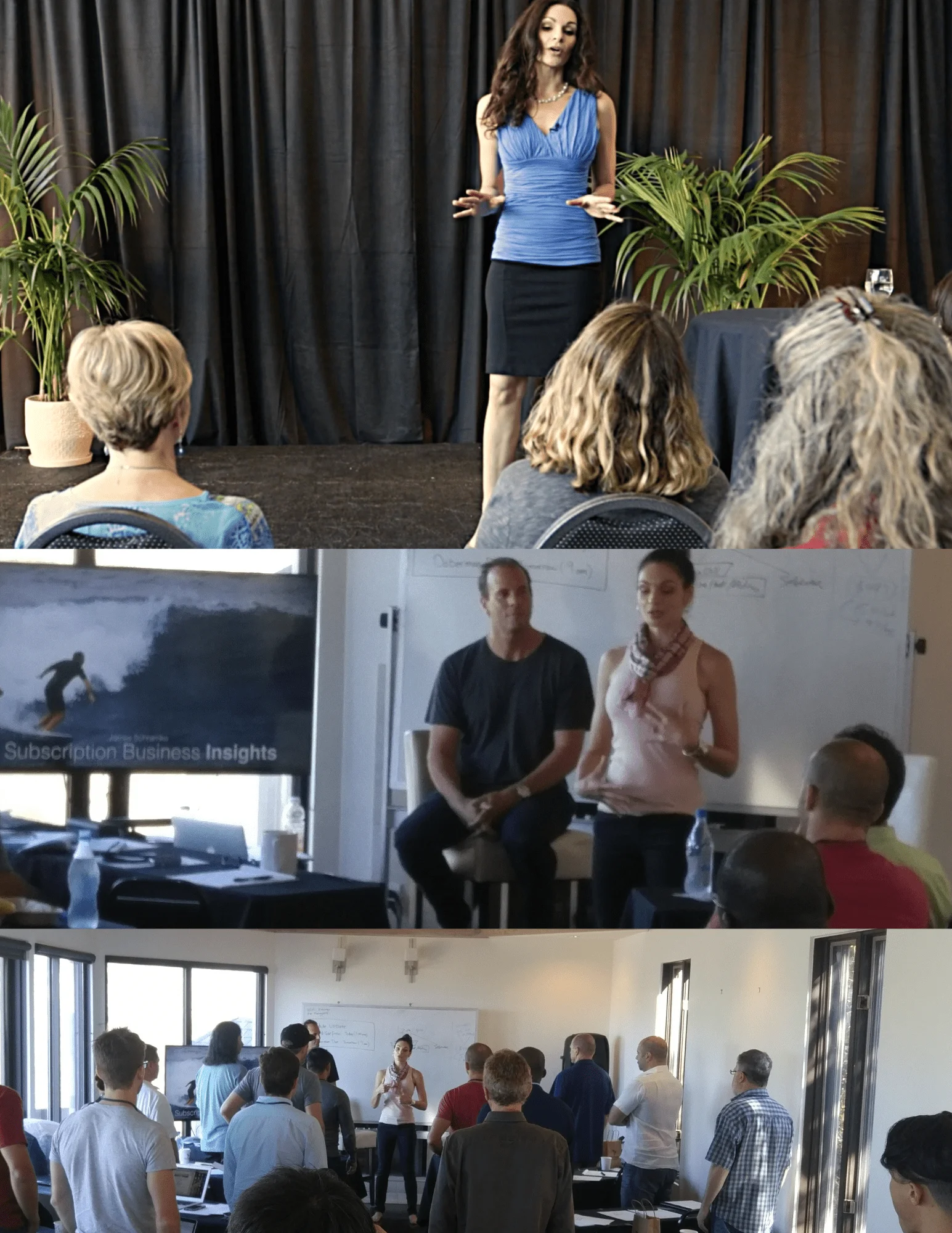 Collage of Makayla Léone speaking to audiences and leading trainings