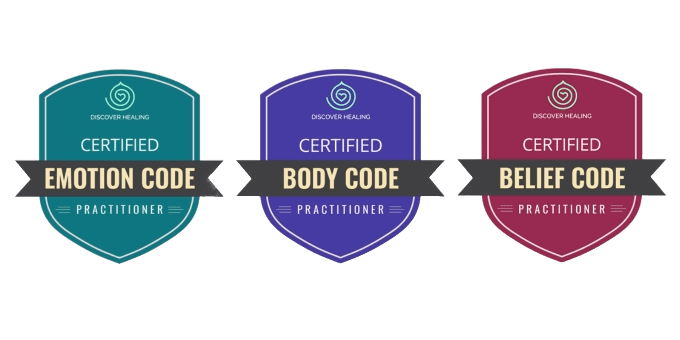 Certified Emotion Code, Body Code and Belief Code Practitioner badges