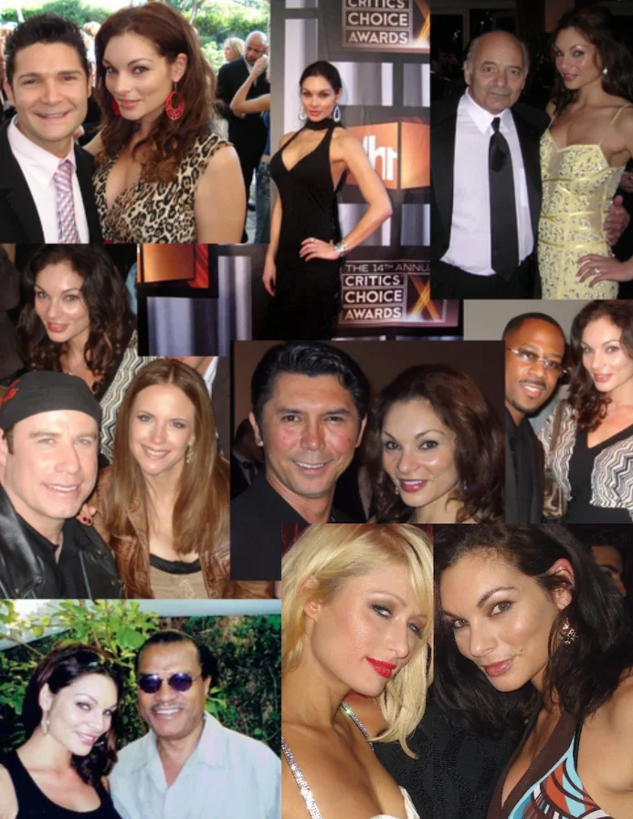Collage of Makayla Léone at Hollywood red carpet events, including the Critics' Choice Awards